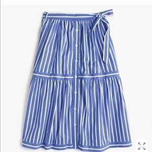 J. Crew buttoned front striped skirt